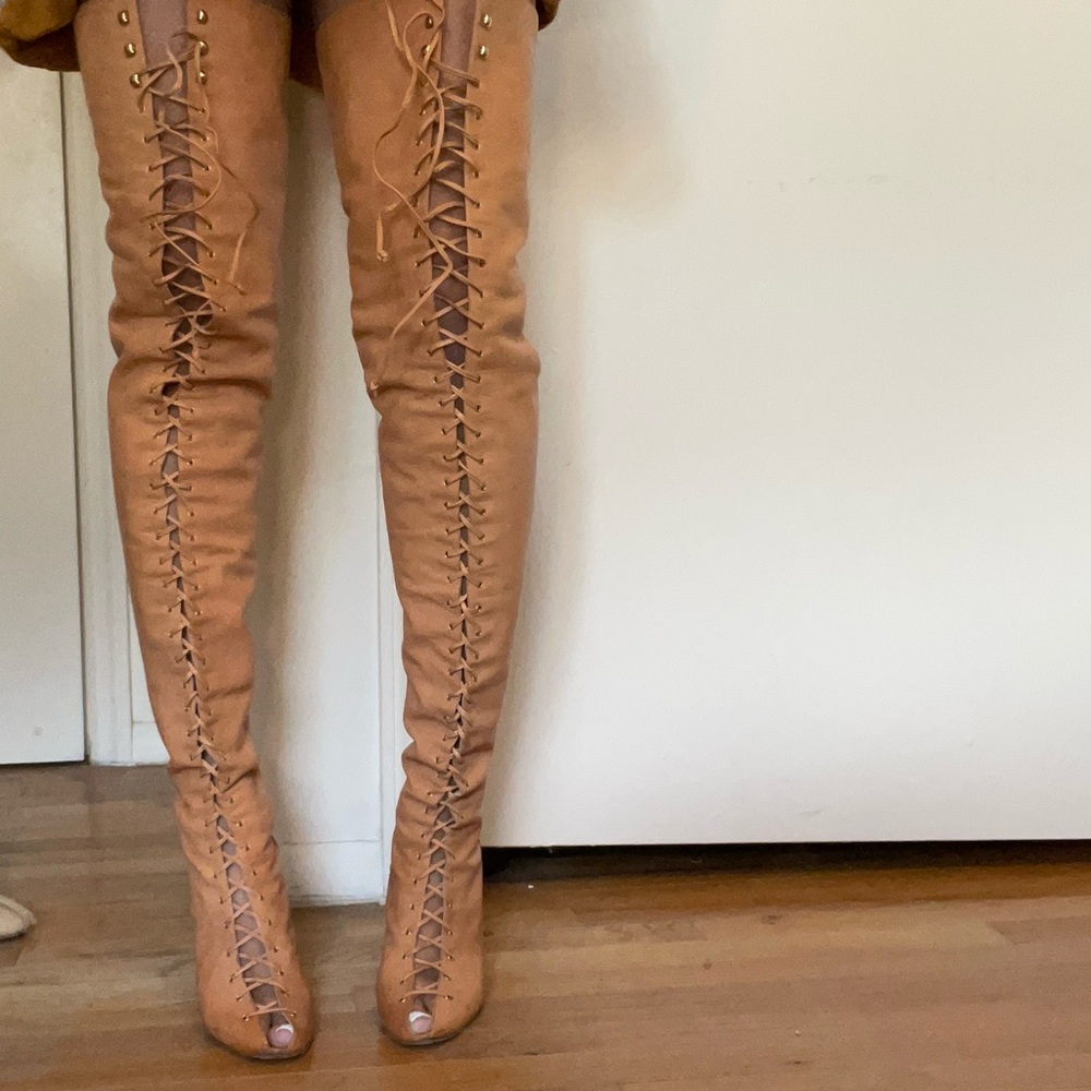 Brother Vellies Lace up Over the Knee Boots